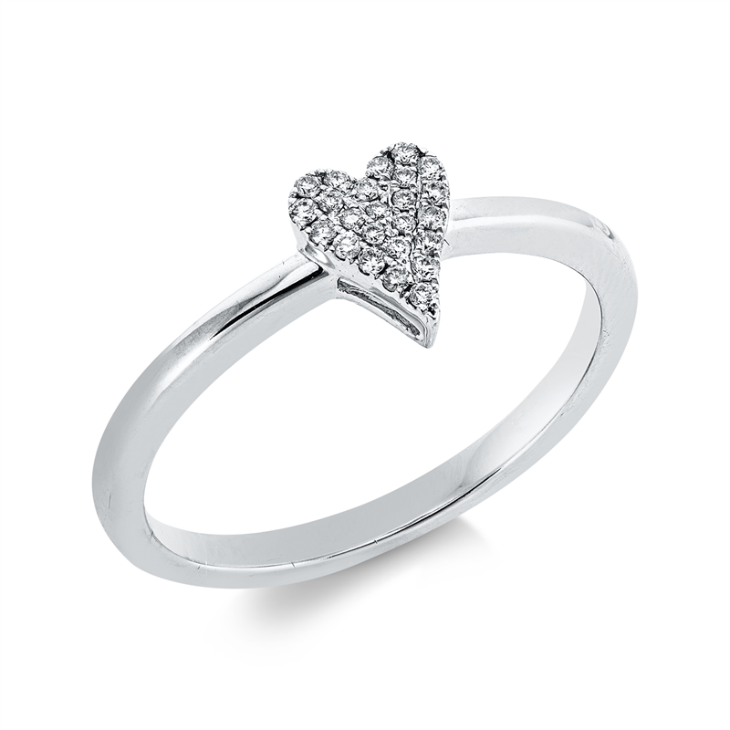 Ring    aus 585/-14 Karat Weißgold mit 24 Diamanten 0
