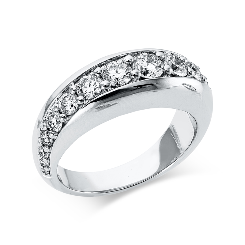 Ring    aus 750/-18 Karat Weißgold mit 17 Diamanten 1
