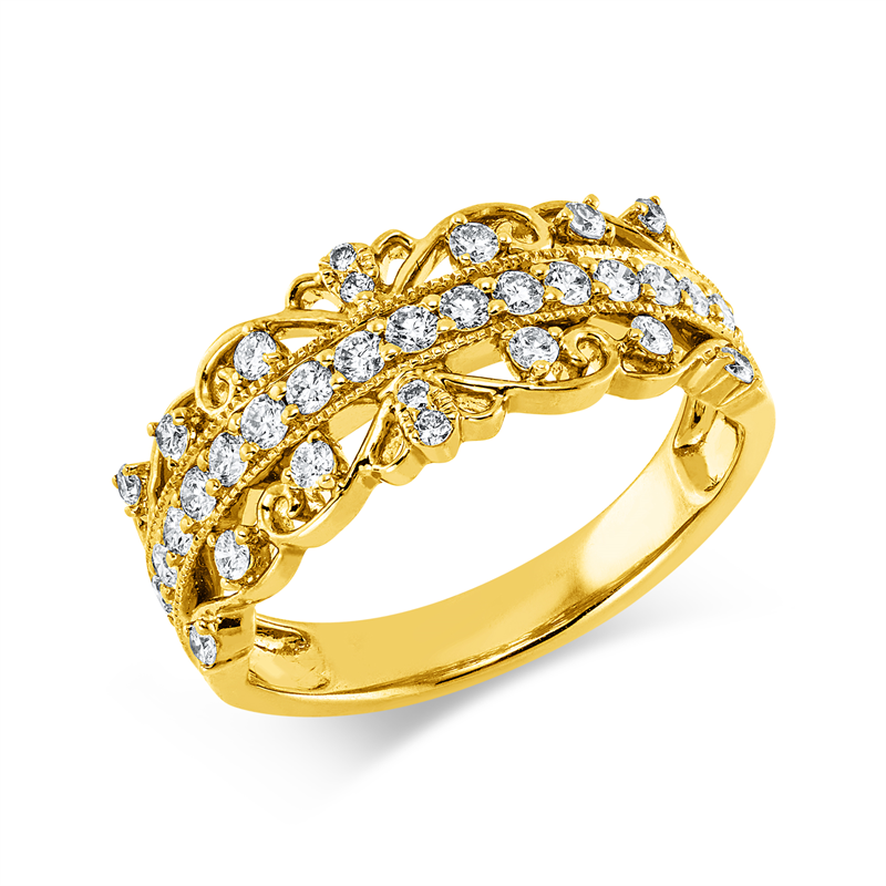 Ring    aus 750/-18 Karat Gelbgold mit 32 Diamanten 0