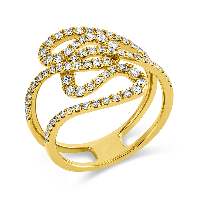Ring    aus 750/-18 Karat Gelbgold mit 78 Diamanten 0