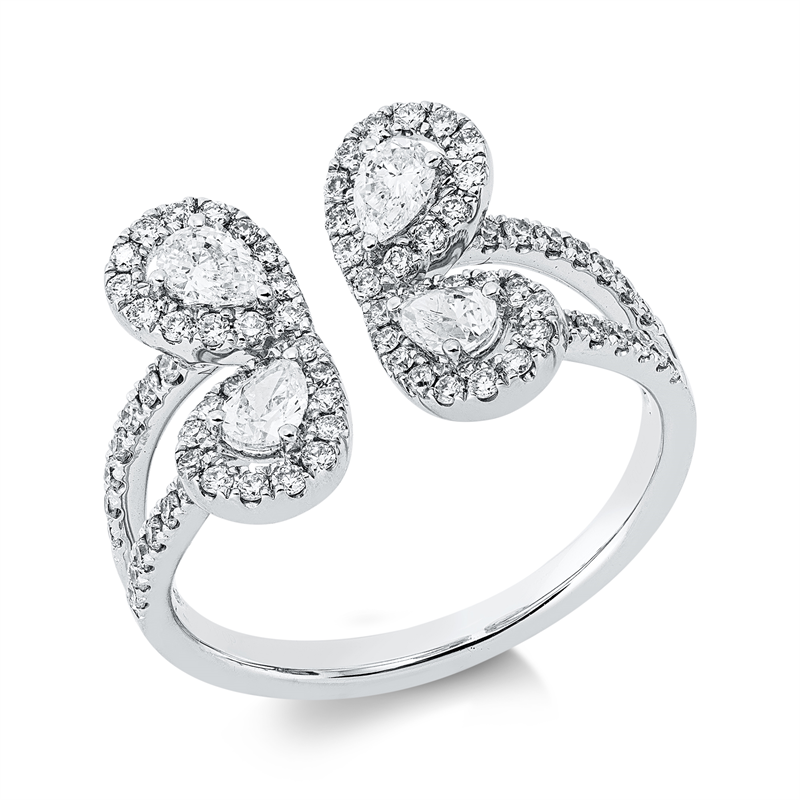 Ring    aus 750/-18 Karat Weißgold mit 84 Diamanten 0