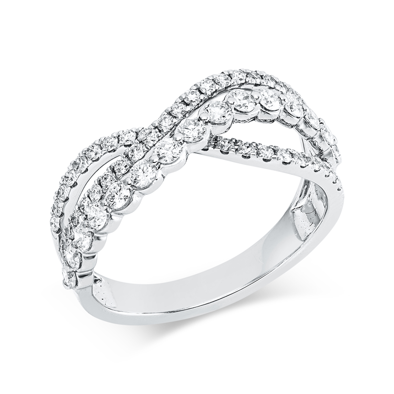 Ring    aus 750/-18 Karat Weißgold mit 59 Diamanten 0