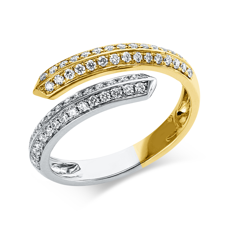 Ring    aus 750/-18 Karat Weißgold / Gelbgold mit 31 Diamanten 0