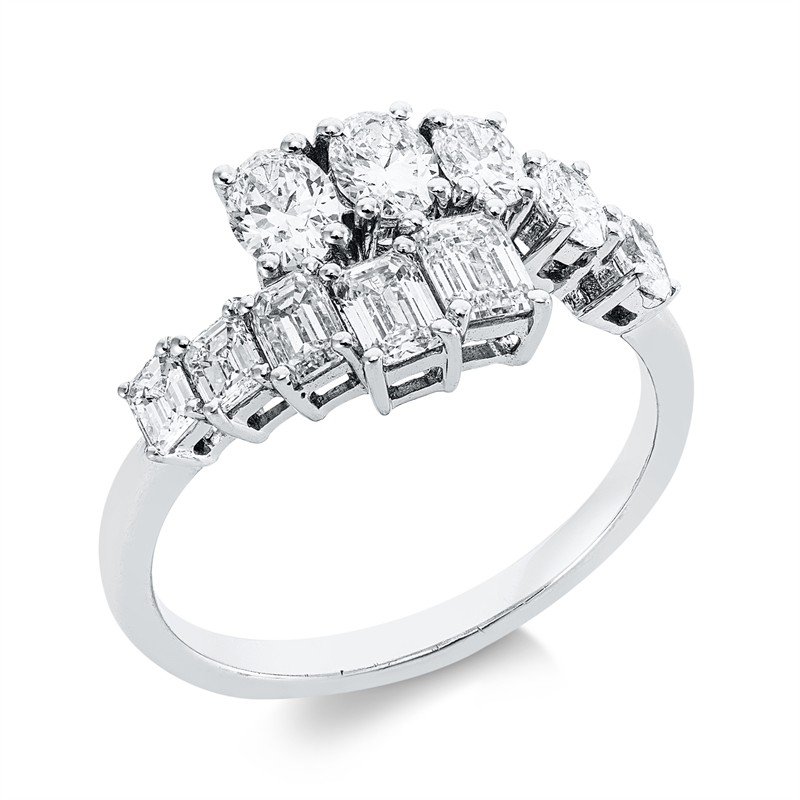 Ring    aus 750/-18 Karat Weißgold mit 10 Diamanten 1