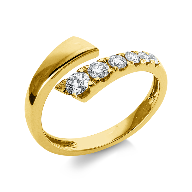 Ring    aus 750/-18 Karat Gelbgold mit 6 Diamanten 0