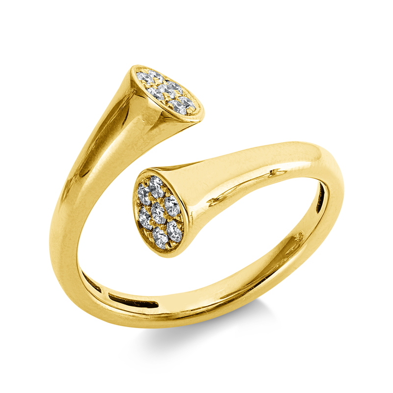 Ring    aus 750/-18 Karat Gelbgold mit 14 Diamanten 0