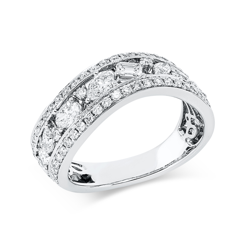 Ring    aus 750/-18 Karat Weißgold mit 60 Diamanten 1