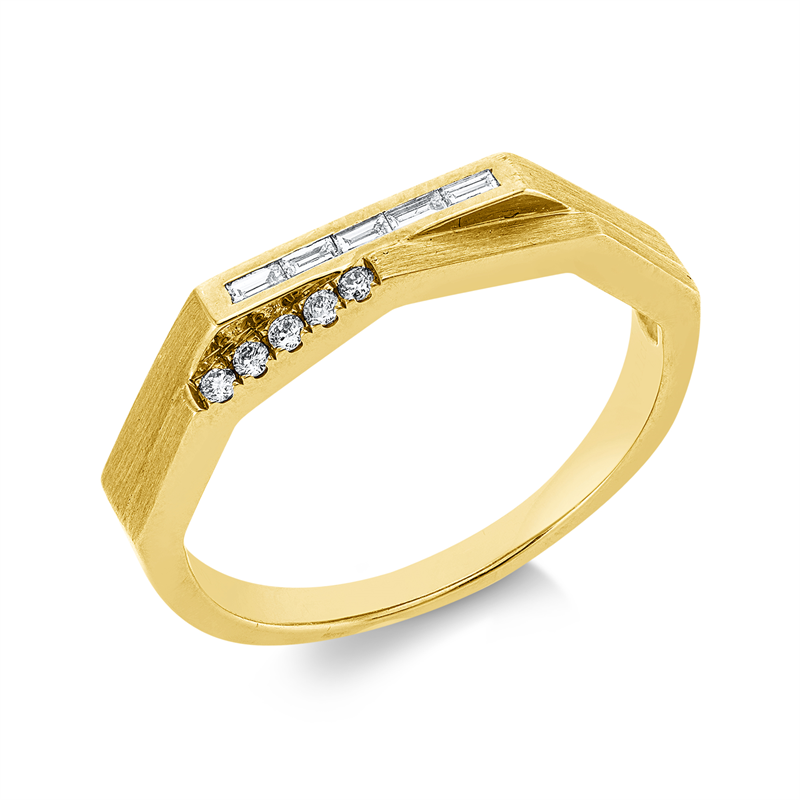Ring    aus 750/-18 Karat Gelbgold mit 10 Diamanten 0