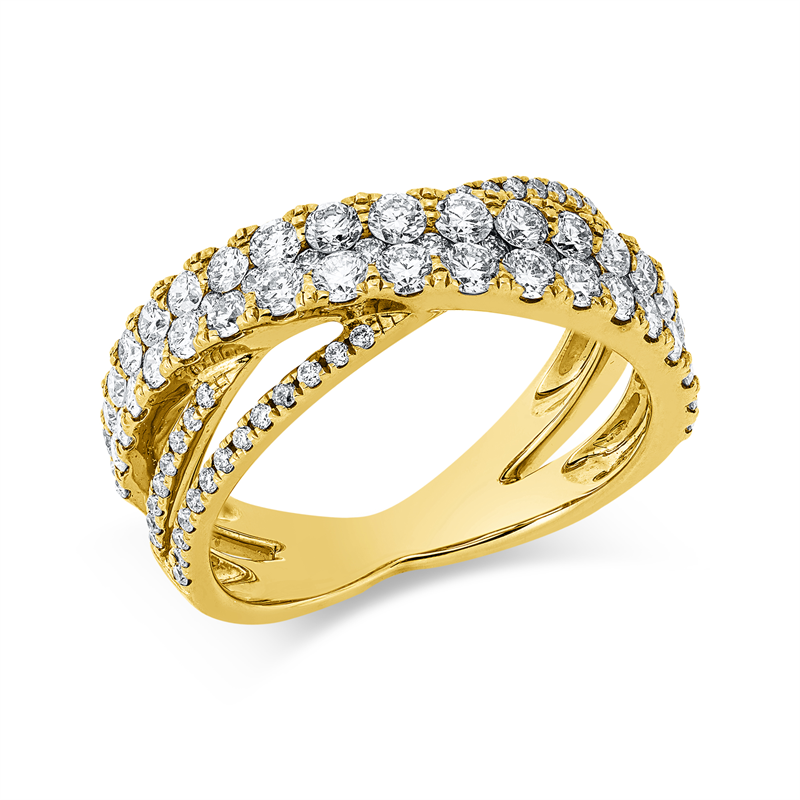 Ring    aus 750/-18 Karat Gelbgold mit 98 Diamanten 1