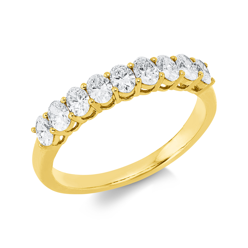 Ring    aus 750/-18 Karat Gelbgold mit 9 Diamanten 0
