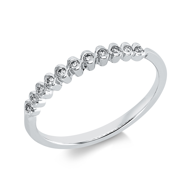 Ring    aus 750/-18 Karat Weißgold mit 11 Diamanten 0