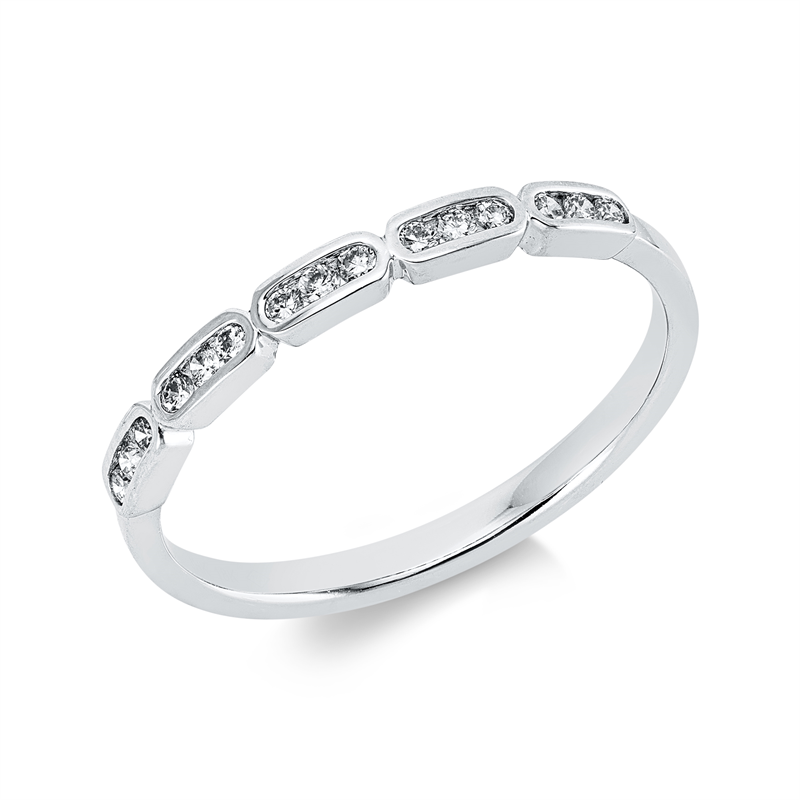 Ring    aus 750/-18 Karat Weißgold mit 15 Diamanten 0