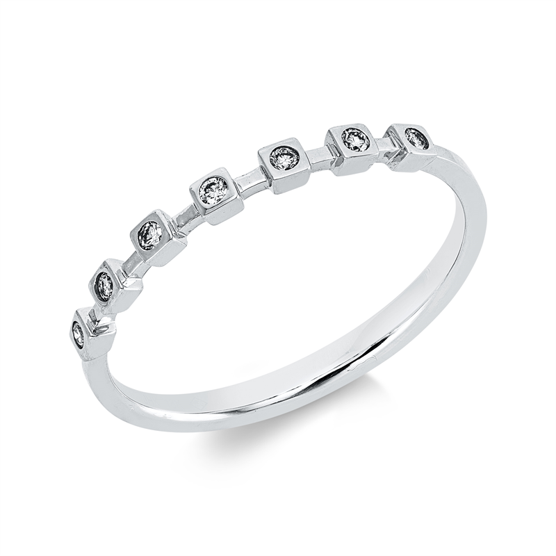 Ring    aus 750/-18 Karat Weißgold mit 7 Diamanten 0