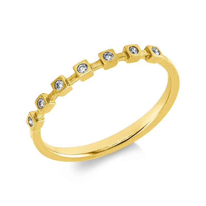Ring    aus 750/-18 Karat Gelbgold mit 7 Diamanten 0