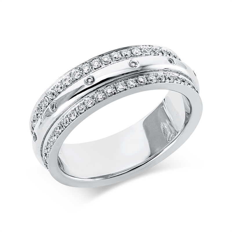 Ring    aus 750/-18 Karat Weißgold mit 106 Diamanten 0