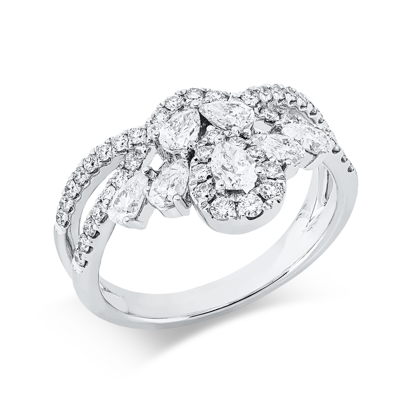 Ring    aus 750/-18 Karat Weißgold mit 53 Diamanten 1