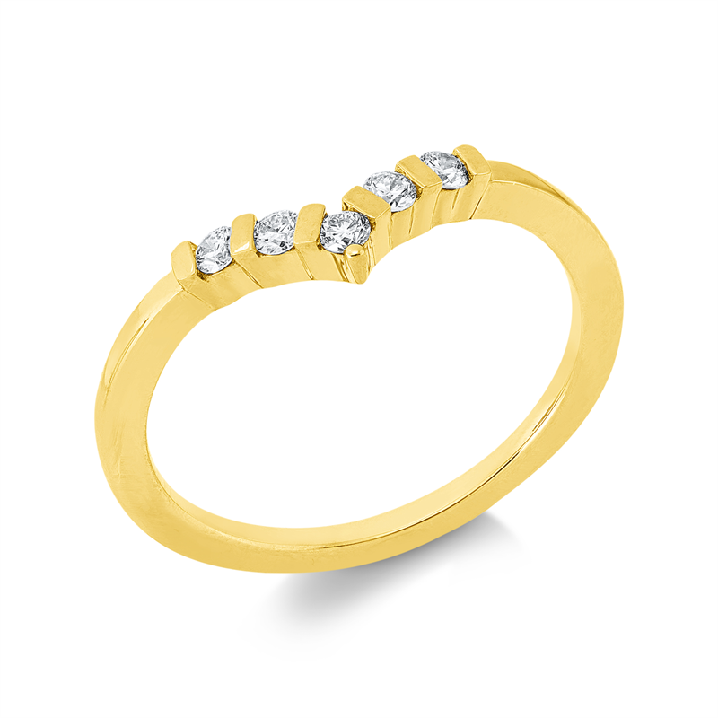 Ring    aus 750/-18 Karat Gelbgold mit 5 Diamanten 0