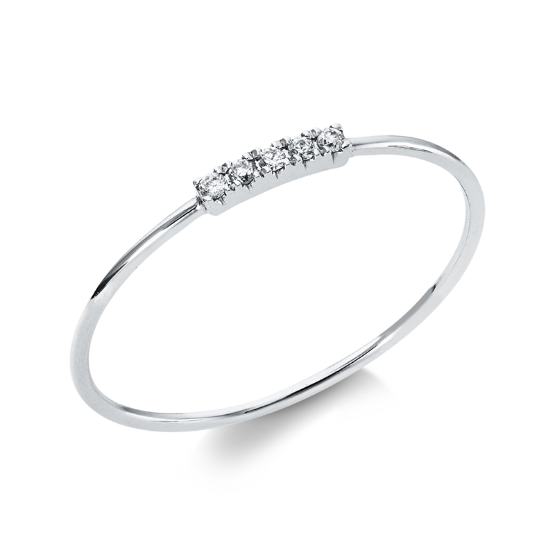 Ring    aus 750/-18 Karat Weißgold mit 5 Diamanten 0