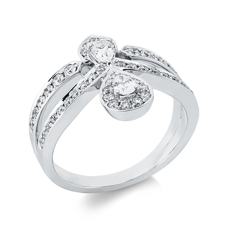 Ring    aus 750/-18 Karat Weißgold mit 50 Diamanten 0