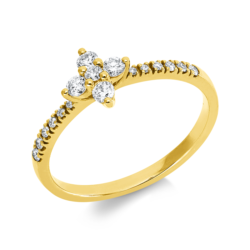 Ring    aus 750/-18 Karat Gelbgold mit 17 Diamanten 0