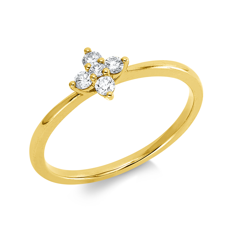 Ring    aus 750/-18 Karat Gelbgold mit 5 Diamanten 0