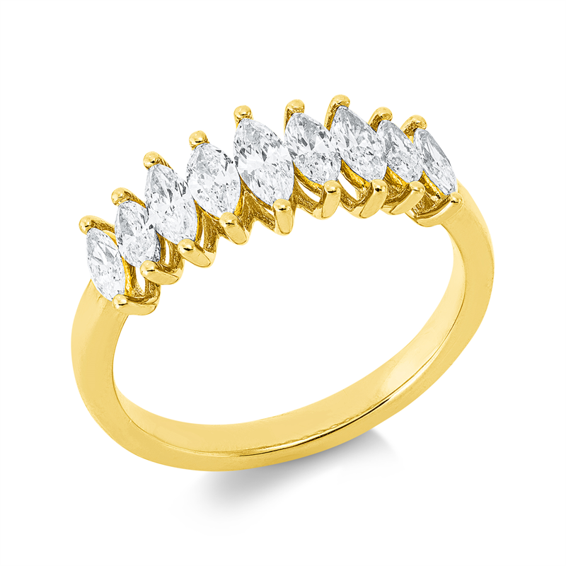 Ring    aus 750/-18 Karat Gelbgold mit 9 Diamanten 0