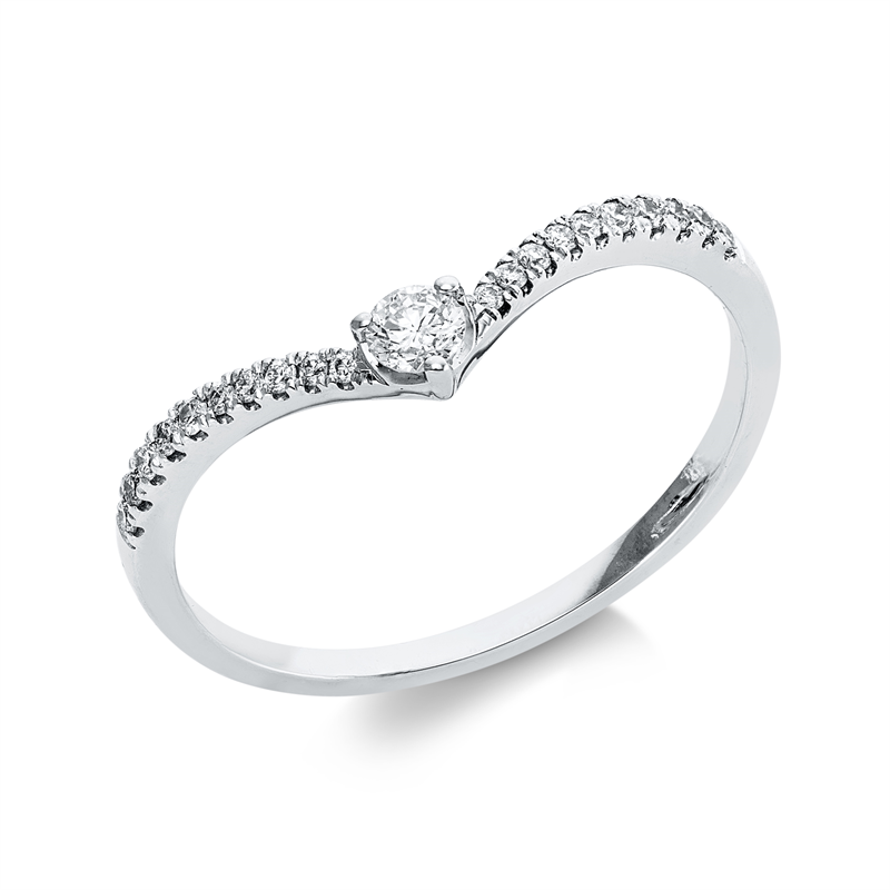 Ring    aus 750/-18 Karat Weißgold mit 21 Diamanten 0