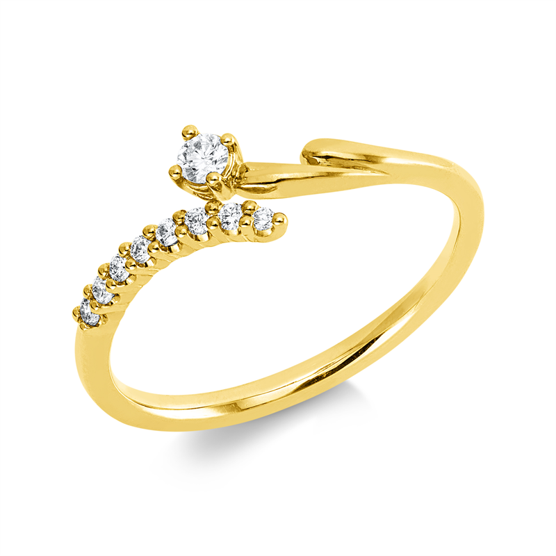 Ring    aus 750/-18 Karat Gelbgold mit 9 Diamanten 0