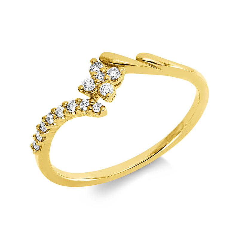 Ring    aus 750/-18 Karat Gelbgold mit 13 Diamanten 0
