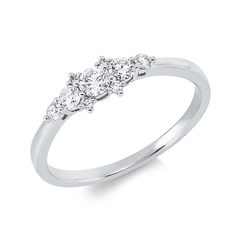 Ring    aus 750/-18 Karat Weißgold mit 9 Diamanten 0