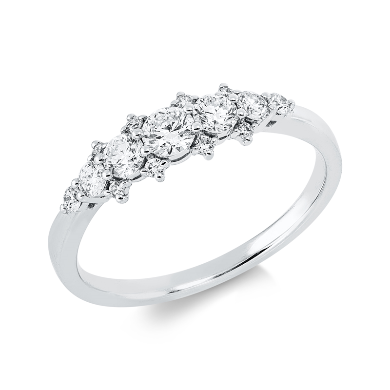 Ring    aus 750/-18 Karat Weißgold mit 15 Diamanten 0