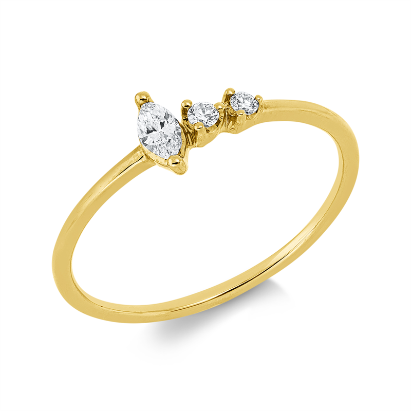 Ring    aus 750/-18 Karat Gelbgold mit 3 Diamanten 0