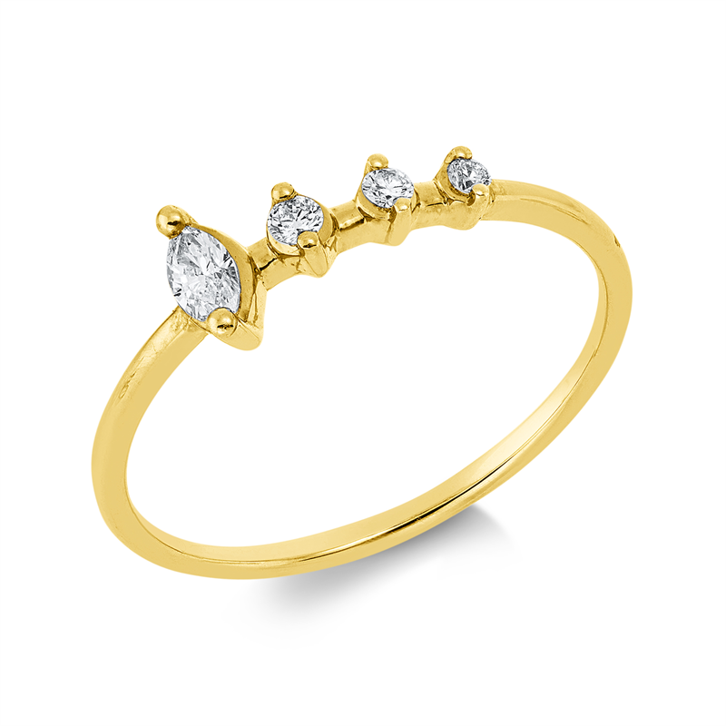Ring    aus 750/-18 Karat Gelbgold mit 3 Diamanten 0