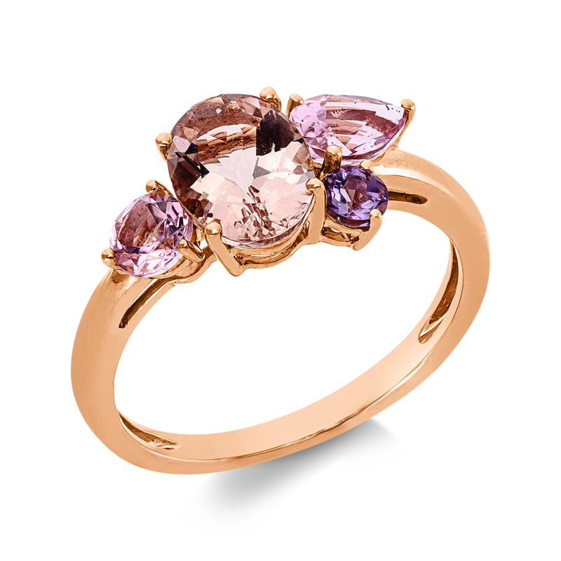 Ring mit Morganit  aus 750/-18 Karat Rotgold  