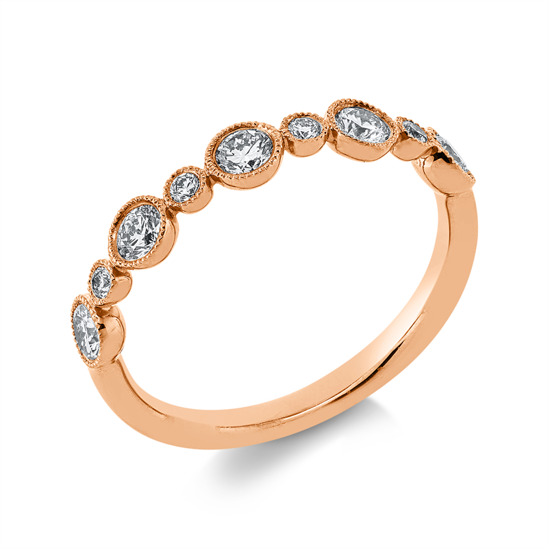 Ring    aus 750/-18 Karat Rotgold mit 9 Diamanten 0