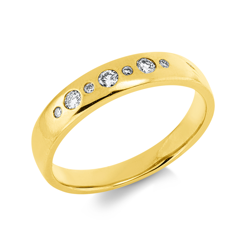 Ring    aus 750/-18 Karat Gelbgold mit 7 Diamanten 0