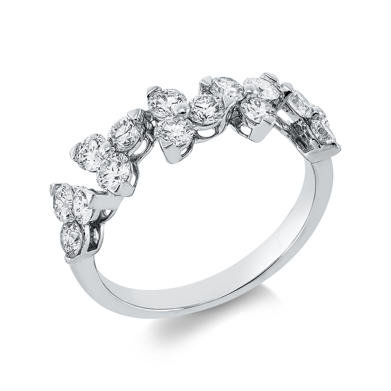 Ring    aus 750/-18 Karat Weißgold mit 15 Diamanten 1