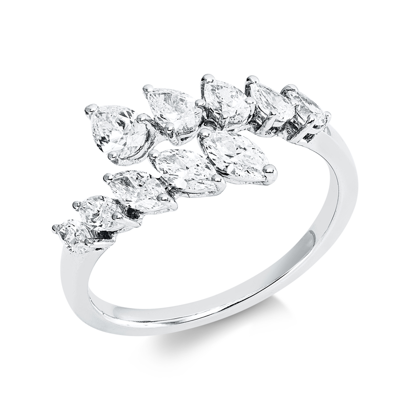 Ring    aus 750/-18 Karat Weißgold mit 10 Diamanten 1