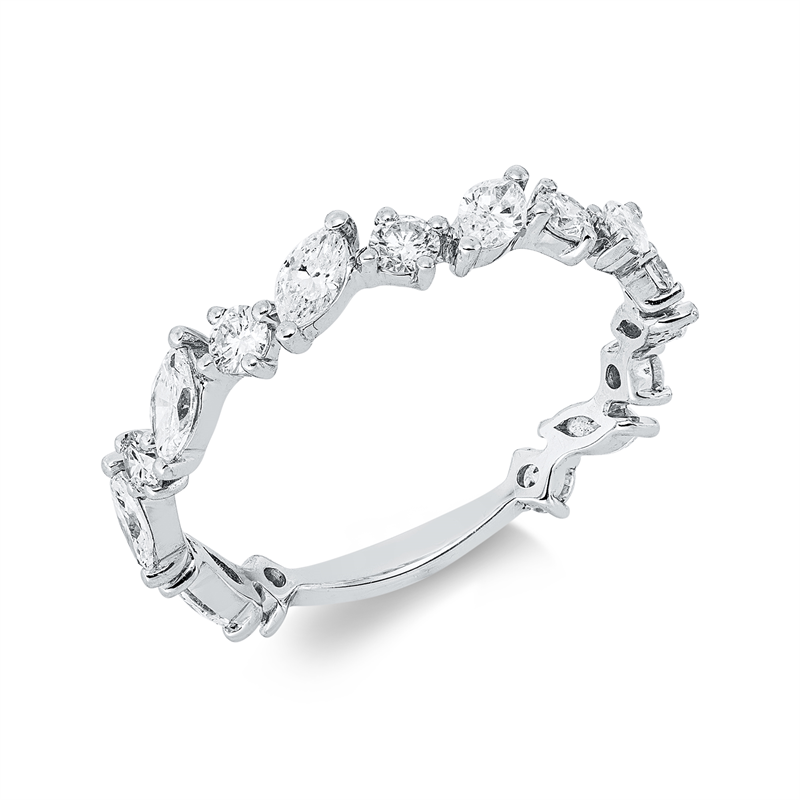 Ring    aus 750/-18 Karat Weißgold mit 17 Diamanten 0