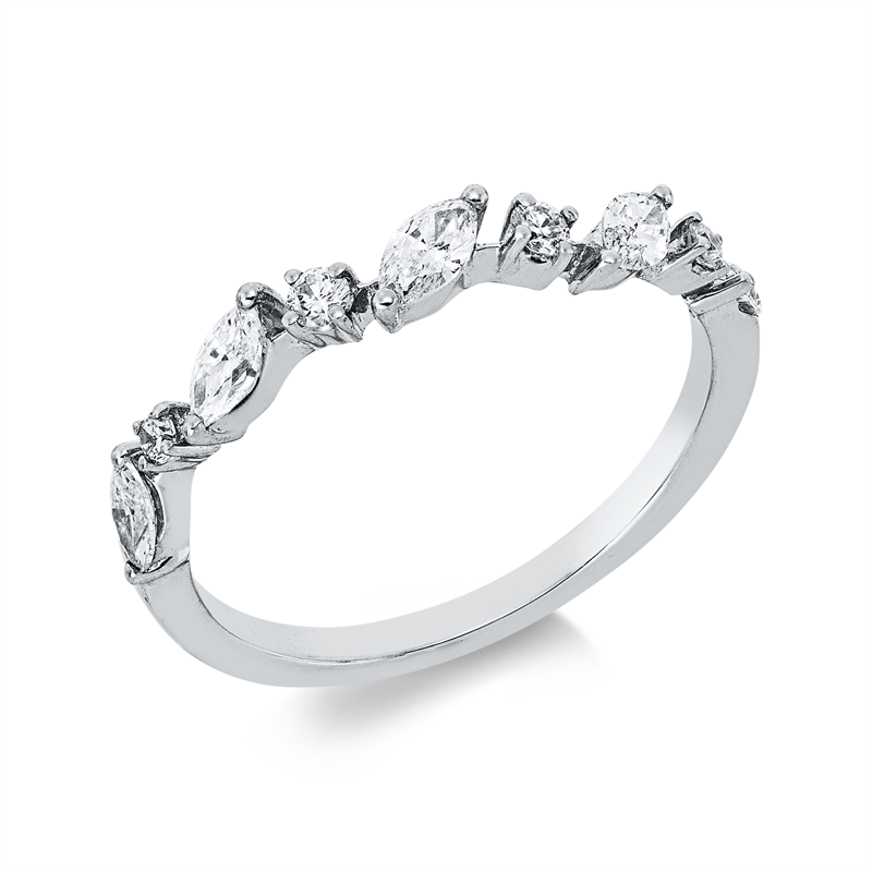 Ring    aus 750/-18 Karat Weißgold mit 9 Diamanten 0
