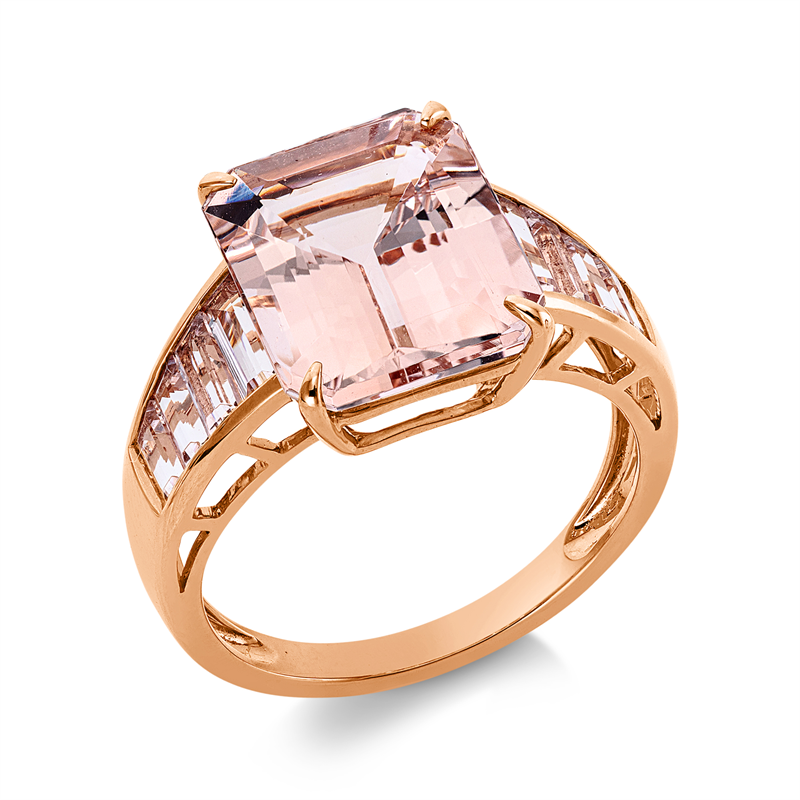 Ring mit Morganit  aus 750/-18 Karat Rotgold  