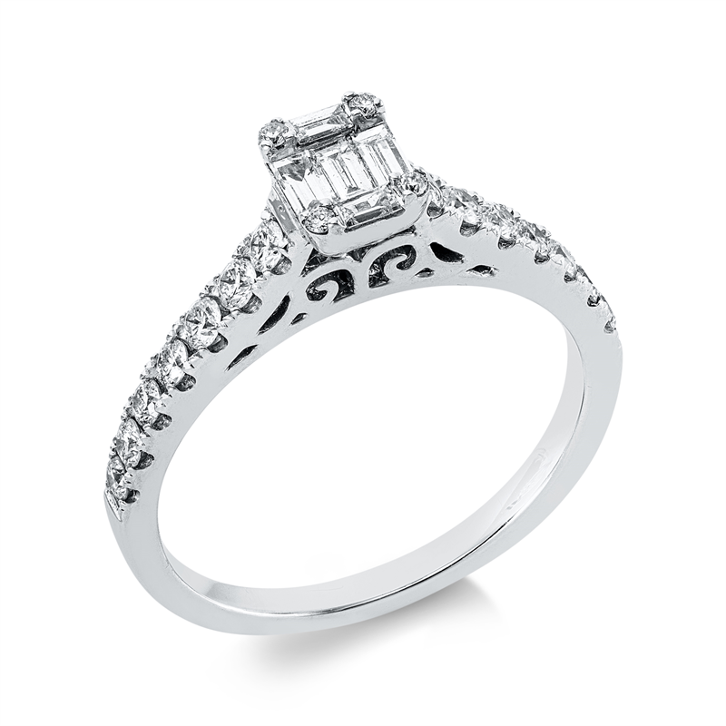 Ring    aus 750/-18 Karat Weißgold mit 23 Diamanten 0