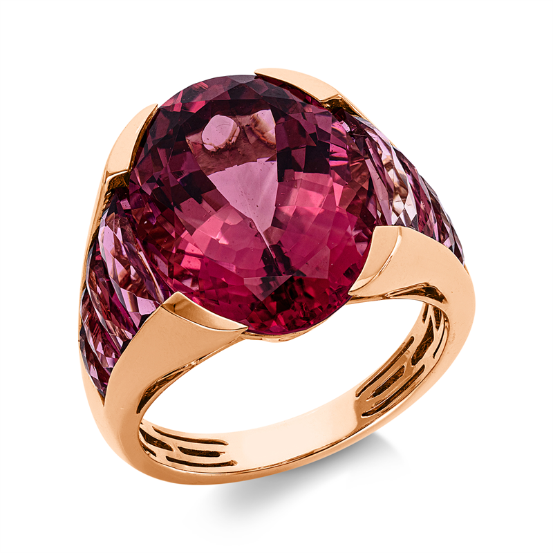 Ring mit Turmalin  aus 750/-18 Karat Rotgold  