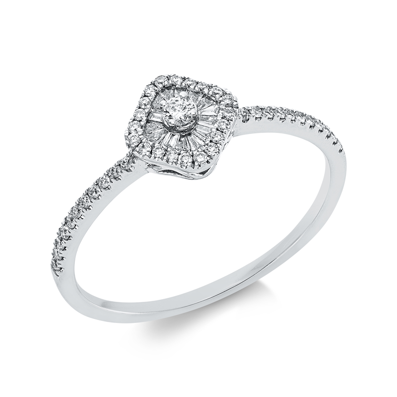Ring    aus 750/-18 Karat Weißgold mit 57 Diamanten 0