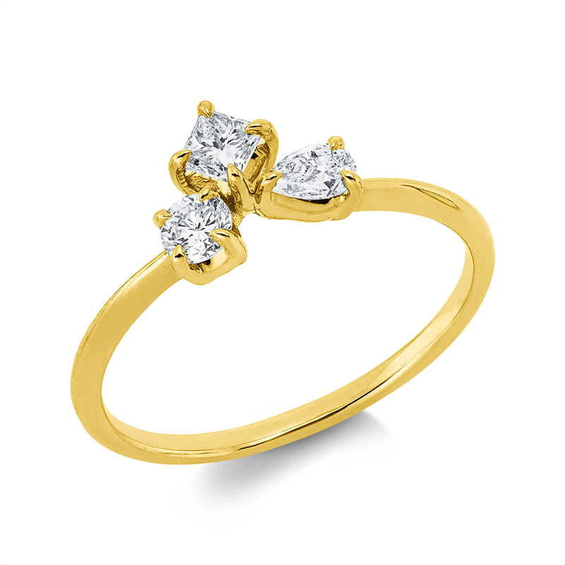 Ring    aus 750/-18 Karat Gelbgold mit 3 Diamanten 0