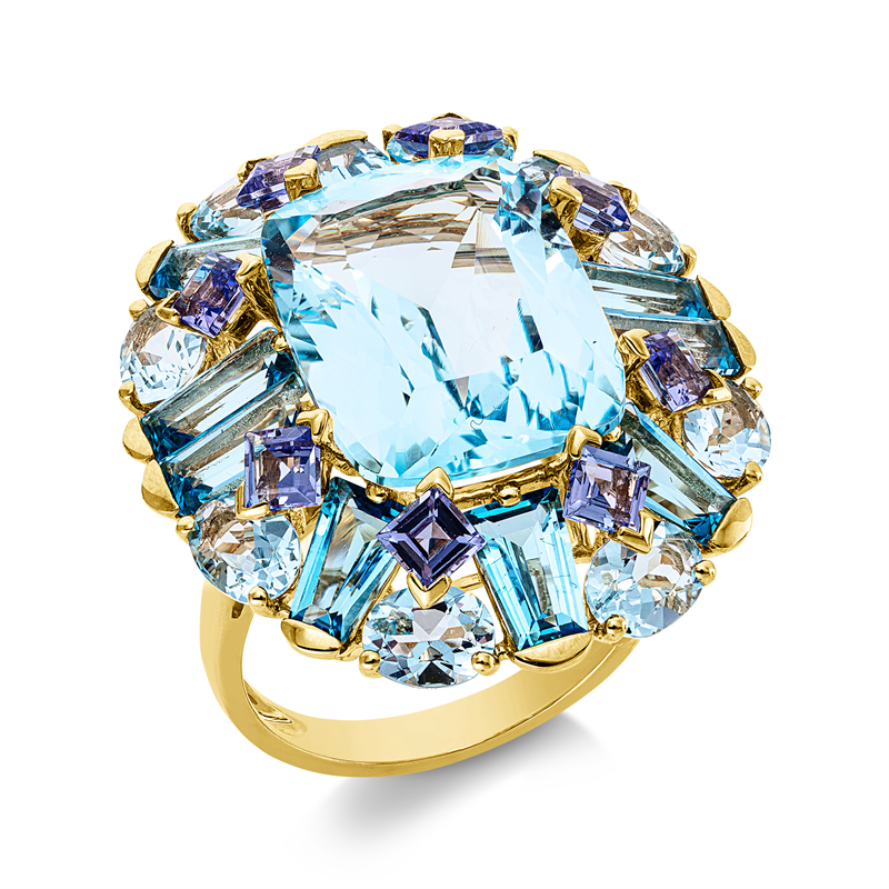 Ring mit Topas  aus 750/-18 Karat Gelbgold  