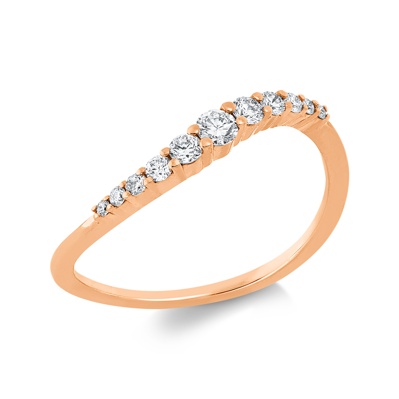 Ring    aus 750/-18 Karat Rotgold mit 11 Diamanten 0