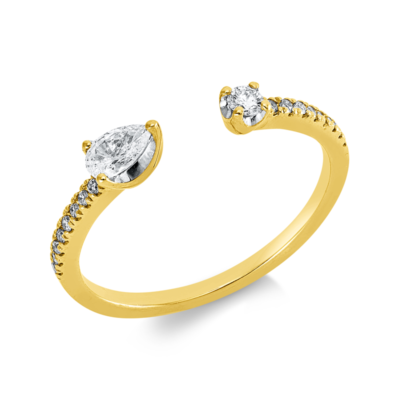 Ring    aus 750/-18 Karat Gelbgold / Weißgold mit 18 Diamanten 0