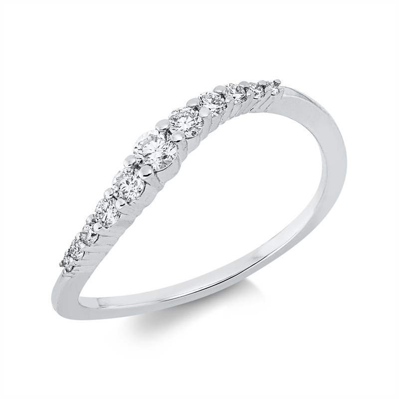 Ring    aus 750/-18 Karat Weißgold mit 11 Diamanten 0