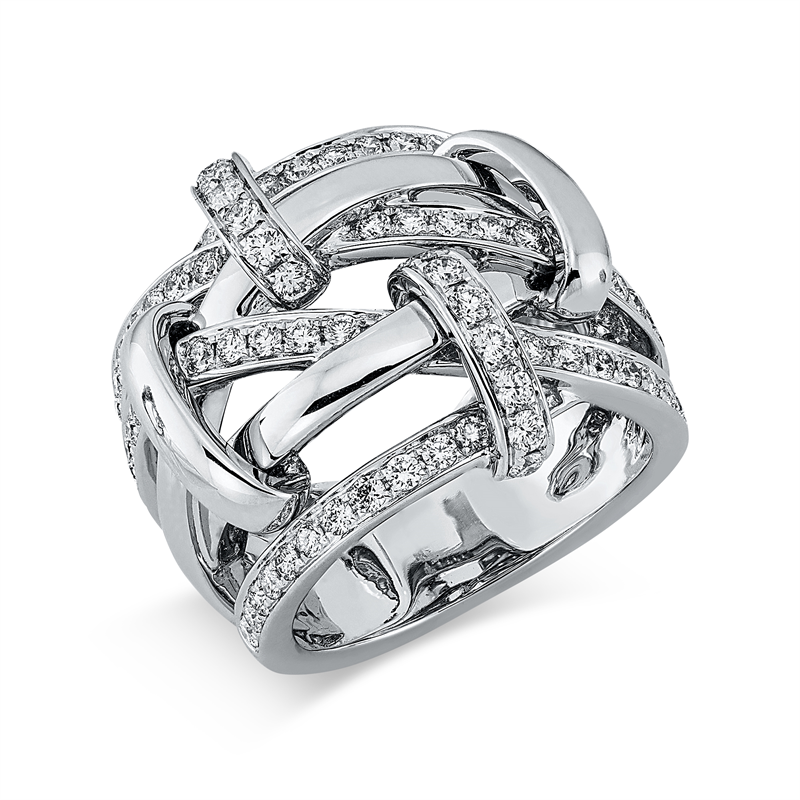 Ring    aus 750/-18 Karat Weißgold mit 80 Diamanten 1